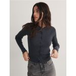 Cardigan cu adaos de bumbac - gri-inchis