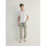 Blugi carrot slim cu efect prespalat - turcoaz