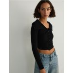 Bluza cu continut ridicat de viscoza - negru