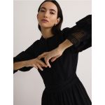 Rochie cu broderie decorativa - negru