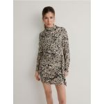 Rochie cu model si drapaj - bej