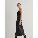 Fusta midi cu cusaturi - negru