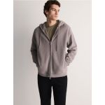 Bluza monocromatica cu gluga - bej