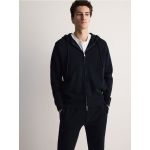 Bluza monocromatica cu gluga - bleumarin