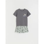 Pijama din bumbac cu imprimeu - verde-pal