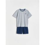 Pijama din doua piese cu broderie - bleumarin