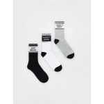 Set de 3 perechi de sosete cu continut ridicat de bumbac - gri deschis