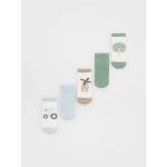 Set de 5 perechi de sosete cu continut ridicat de bumbac - albastru-pal