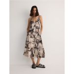 Rochie maxi cu imprimeu - cacao-cu-lapte