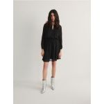 Rochie cu detaliu metalizat - negru