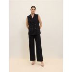 Pantaloni cu adaos de viscoza - negru