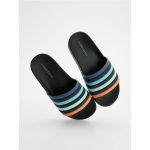 Slapi cu barete multicolore - negru