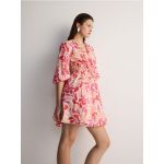 Rochie mini din bumbac cu model - multicolor