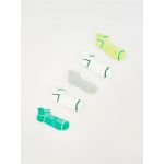 Set de 5 perechi de sosete cu continut ridicat de bumbac - verde-galbui