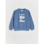 Bluza sport oversized cu imprimeu - albastru