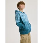 Hanorac oversized, din bumbac - turcoaz-inchis
