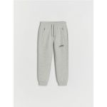 Pantaloni jogger cu detalii tip fermoar - gri deschis