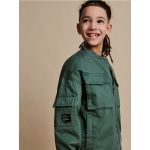 Geaca bomber oversized, din bumbac - verde-metalizat
