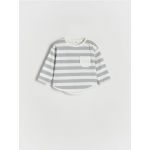 Tricou oversized in dungi, cu maneca lunga - alb