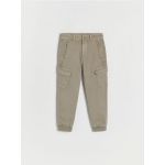 Pantaloni jogger cargo, elastici - verde-oliv deschis