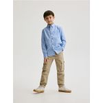 Pantaloni cargo cu efect prespalat - bej