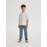 Pantaloni chino regular fit - Albastru metalizat