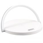 Lampa cu incarcare wireless si suport telefon, Quasar & Co., 3 functii, QI 10W, veioza cu 3 intensitati lumina, ABS, alb