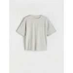 Tricou oversized din bumbac - gri deschis