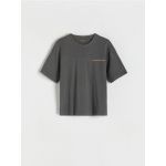 Tricou oversized din bumbac - gri-inchis