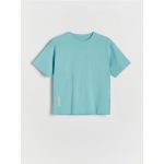 Tricou oversized din bumbac - turcoaz