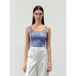 Top cu efect tie-dye - indigo