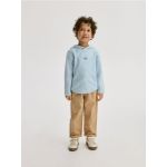Tricou oversized cu maneca lunga - albastru-pal