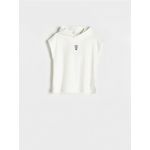 Tricou oversized cu gluga - crem