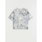 Tricou cu imprimeu all over - gri deschis