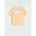 Tricou din bumbac cu imprimeu - oranj-deschis