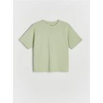 Tricou oversized din bumbac - verde-pal