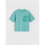 Tricou oversized din bumbac - turcoaz