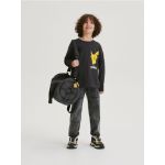Tricou oversized cu maneca lunga Pokémon - gri-inchis