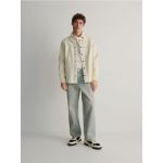 Blugi loose cu efect prespalat - albastru