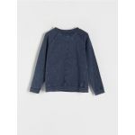 Tricou oversized, cu maneca lunga si efect prespalat - gri-inchis