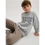Tricou oversized cu maneca lunga - gri deschis