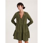 Rochie mini cu volane - verde