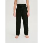 Blugi baggy cu cordon in talie - negru