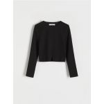 Bluza cu decupaj decorativ - negru