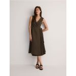 Rochie midi cu pliuri - maro