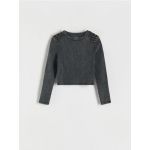 Tricou cu efect prespalat - negru