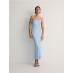 Rochie maxi cu continut ridicat de viscoza - albastru-pal