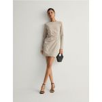Rochie mini cu falduri - bej
