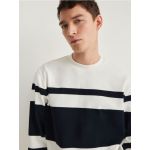 Bluza sport cu dungi - crem