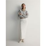 Fusta maxi cusatura decorativa - crem
